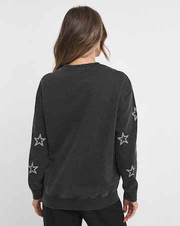 Navy Diamante Star Sweatshirt