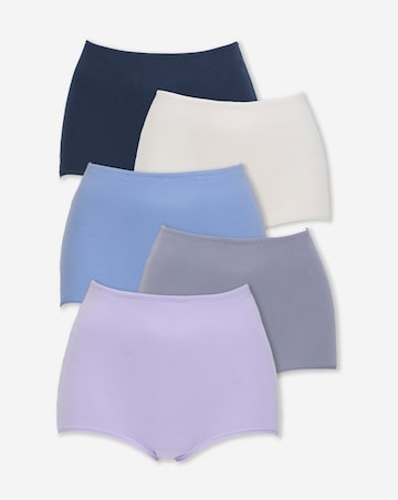 Pretty Secrets (5 Pack) Cotton Comfort Shorts Blue Multi