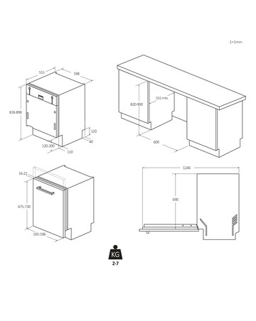 Candy Rapido CI3E53E0W Integrated Full Size Dishwasher 13 Place White Install