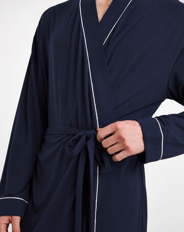 Classic Piped Jersey Dressing Gown