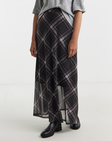 Check Print Mesh Skirt