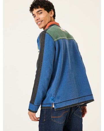 Fatface Airlie Chest Stripe Sweatshirt - Denim Blue