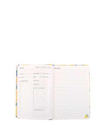 Italian Lemon Print A5 Paper Recipe Journal