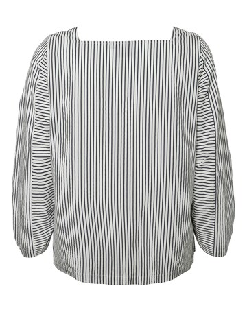 I.Scenery Stripe Cotton Blouse