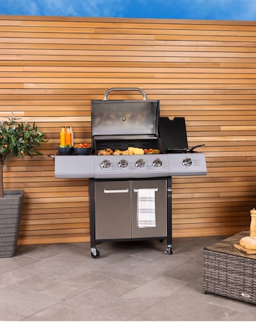 Charles Bentley 4 Burner Gas BBQ with Side Burner Bundle