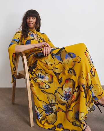 Joanna Hope Asymmetric Printed Maxi Dress
