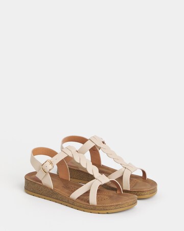 Heavenly Feet Hay Braided Strap Sandals - Wide Fit (E)