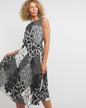 Joanna Hope Pleat Print Midi Dress