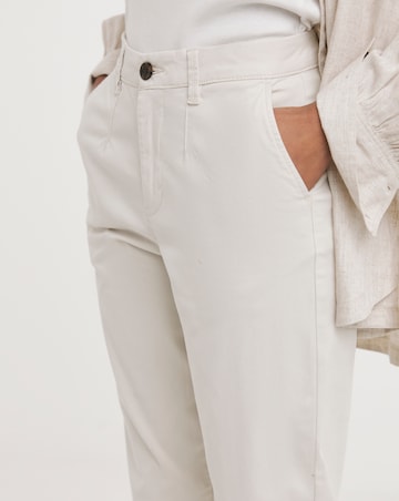 Stone Stretch Cropped Chino Trousers