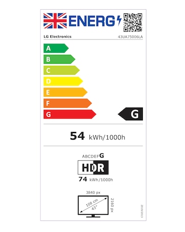 LG 43UA75006LA 43in 4K Ultra HD Smart TV