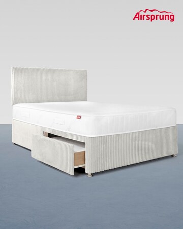 Airsprung Jumbo Cord 2 Drawer Divan Set with Mattress and Headboard
