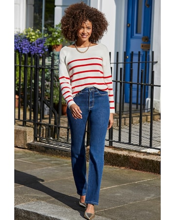 Sosandar Stripe Bow Back Detail Jumper