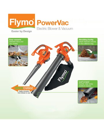 Flymo PowerVac 3000 Corded Leaf Blower and Garden Vac