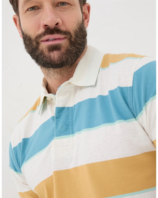FatFace Hastings Stripe Polo - Yellow