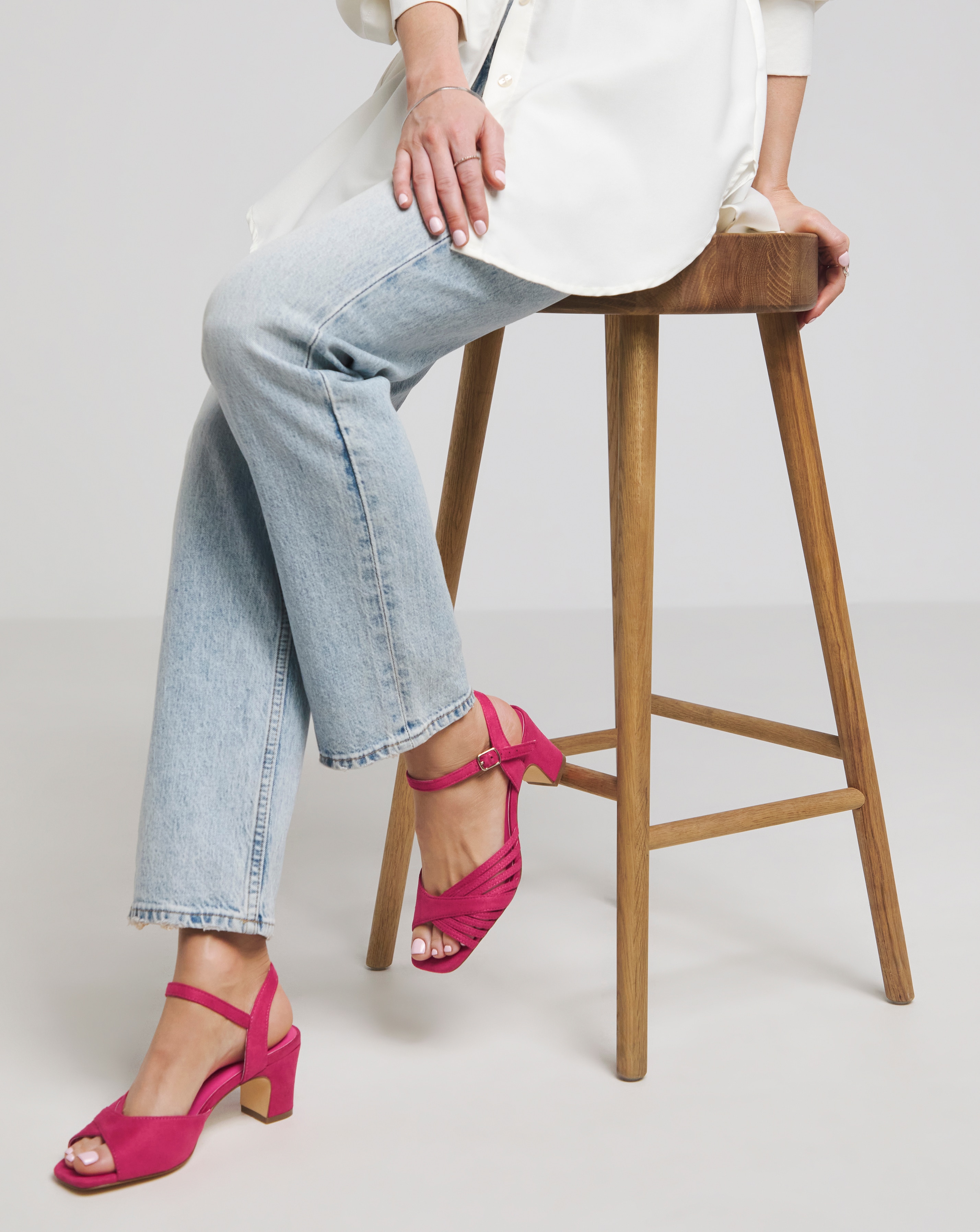 Gloria Strap Detail Low Heel Sandal - Extra Wide Fit (EEE)