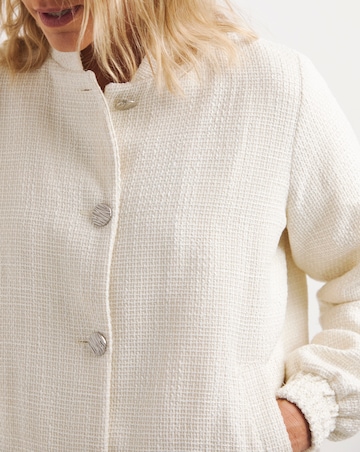 Cream Boucle Bomber Jacket