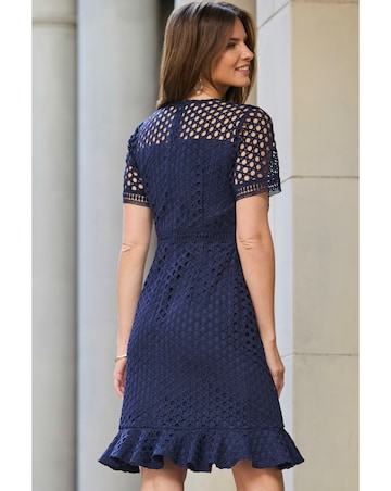Sosandar Geo Lace Fit & Flare Dress