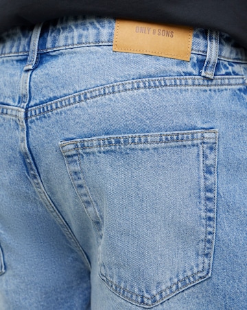 Only & Sons Fade Loose Denim Jeans - Blue