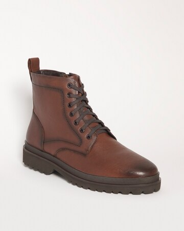 Milled Leather Lace Up Boot Wide Fit
