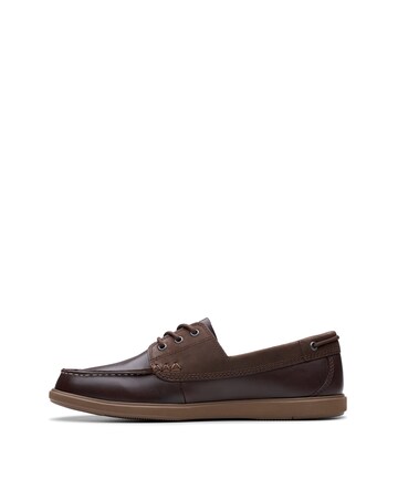 Clarks Bratton Boat Shoe - Dark Brown Leather