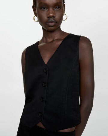 Mango Peach button Waistcoat- Black