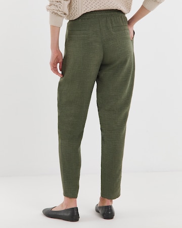 Khaki Textured Tapered Trouser