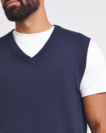 Navy Cotton Sweater Vest
