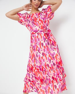 Joanna Hope Balloon Sleeve Print Maxi Dress
