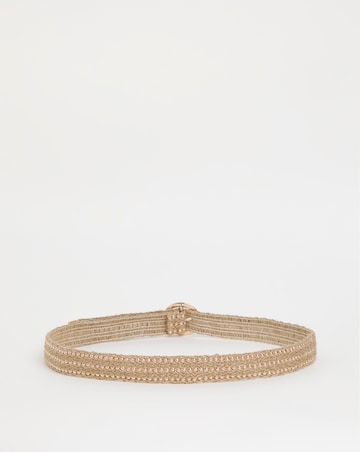 Studded Raffia Belt