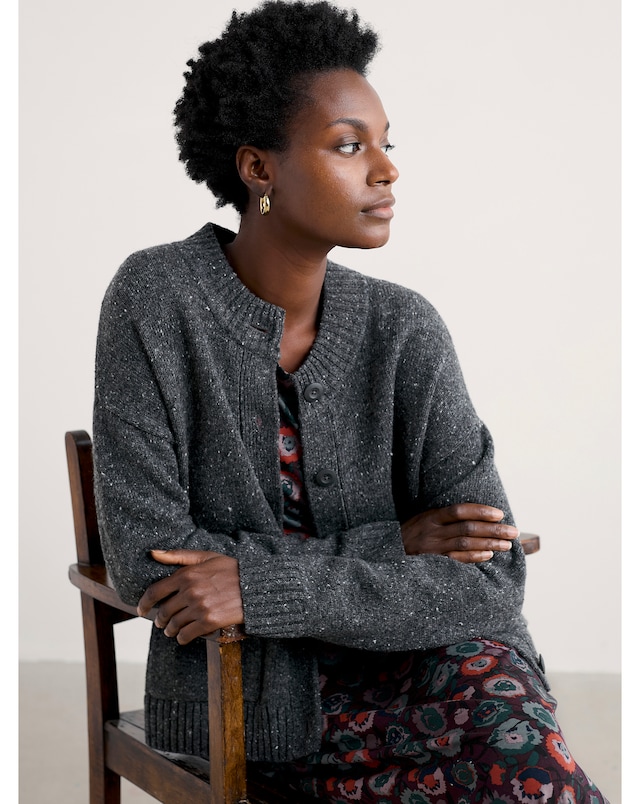 Seasalt Harbour Sands Chunky Knitted Five-Gauge Cardigan