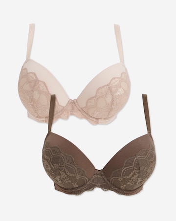 Pretty Secrets 2 Pack Moulded Lifting Plunge Bras