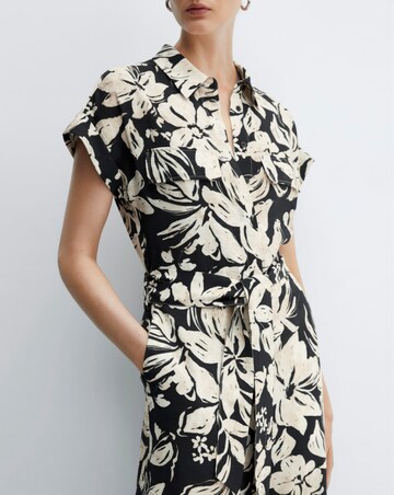 Mango Printed Jumpsuit with Tie Detail
