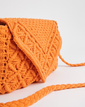 Orange Macrame Crossbody Bag