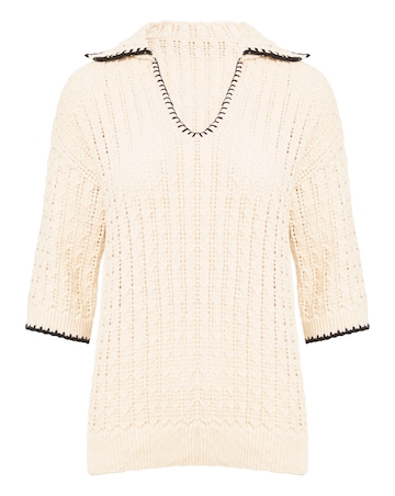 Crochet Short Sleeve Collar Jumper