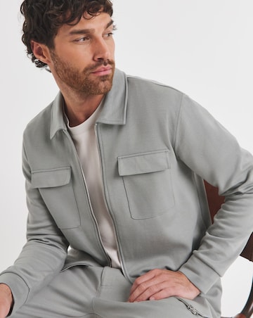 Folio Interlock Zip Shacket- Grey