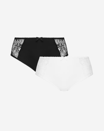 Pretty Secrets (2 Pack) Ella Lace Brief Knickers Black/White
