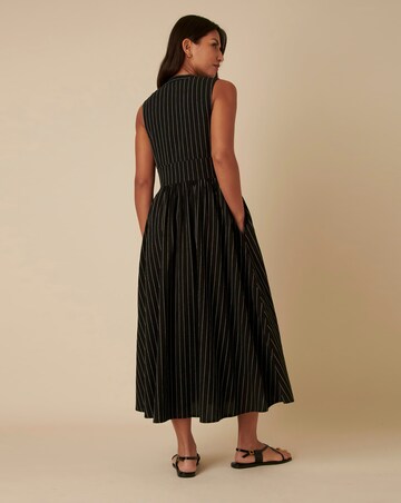 Nobody's Child Sleeveless Starlight Midaxi Dress Black Ticking Stripe