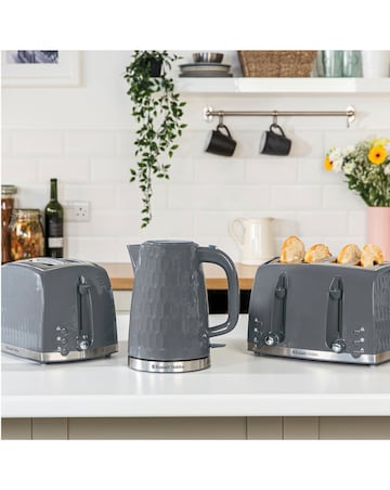 Russell Hobbs 26073 Textured Honeycomb Grey 4 Slice Toaster