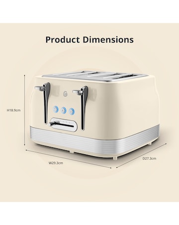 Swan Retro Revive 4 Slice Toaster Cream