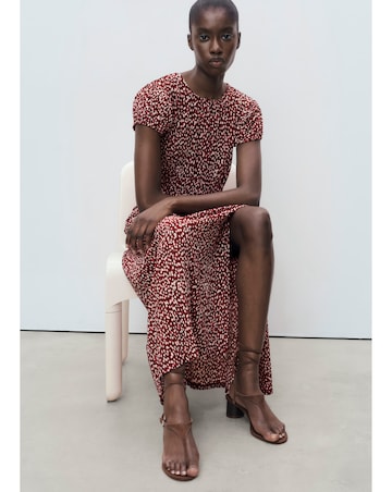 MANGO SPECKLED PRINT MIDI DRESS