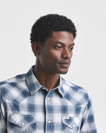 Wrangler Western Check Shirt - Blue/White