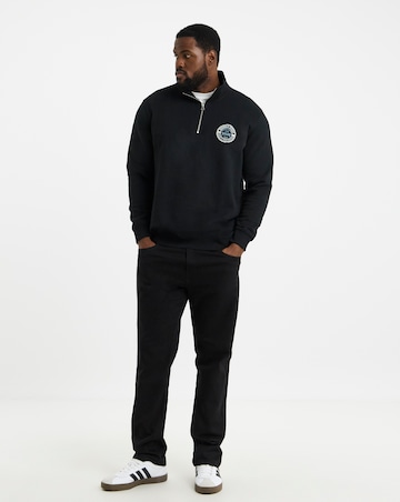 Jack & Jones York 1/4 Zip Sweatshirt - Black