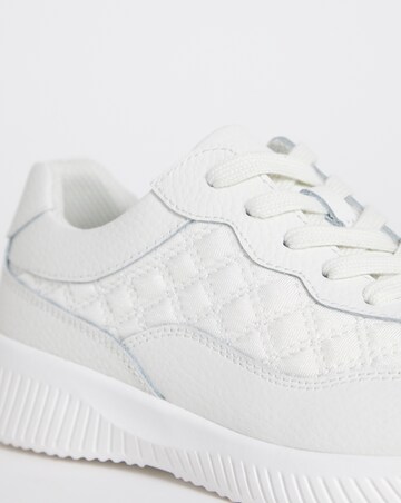 Heavenly Soles Rosetta Lace Up Patterned Leather Trainer - Wide Fit (E)