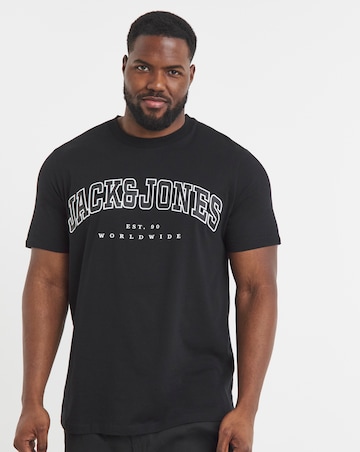 Jack & Jones Caleb Logo T-Shirt - Black