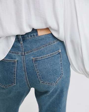 Washed Blue Straight Leg Jeans