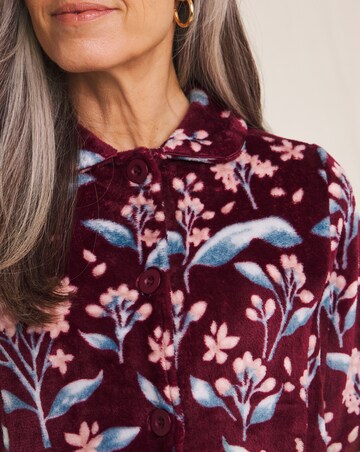 Julipa Fleece Button Through Midi Dressing Gown