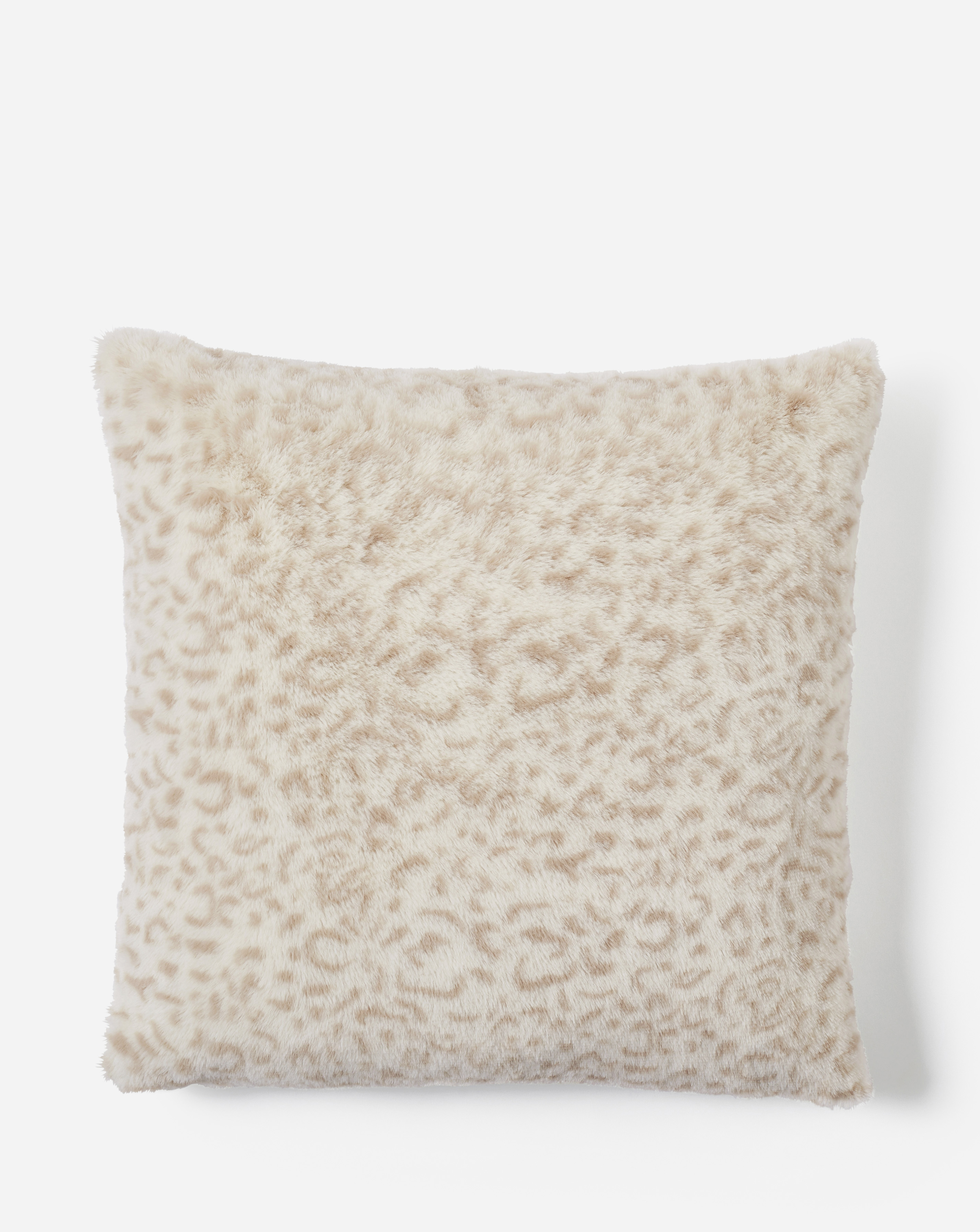 Leopard Printed Faux Fur Cushion