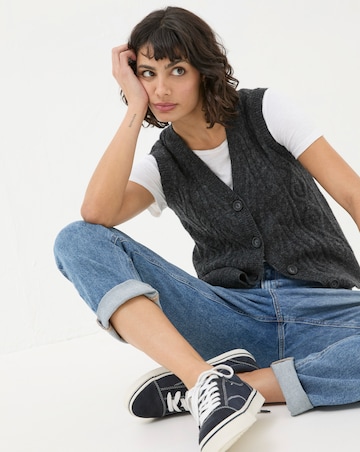 FatFace Macy Cable Button Tank