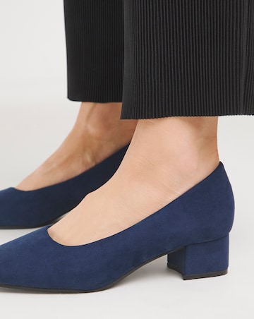 Orlia Flexi Sole Block Heel Court Shoes - Ultra Wide Fit (EEEEE)