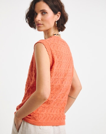 Coral Pointelle Vest